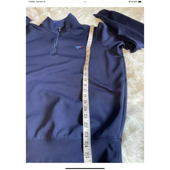 Fairway Green Tech F&G Pullover Mens M Navy Blue 1/4 Zip Golf Logo Long Sleeve - Picture 7 of 7